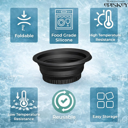 Silicone Face Bowl for Ice with Built-In Icetray, Collapsible Face Tub for Ice Bath