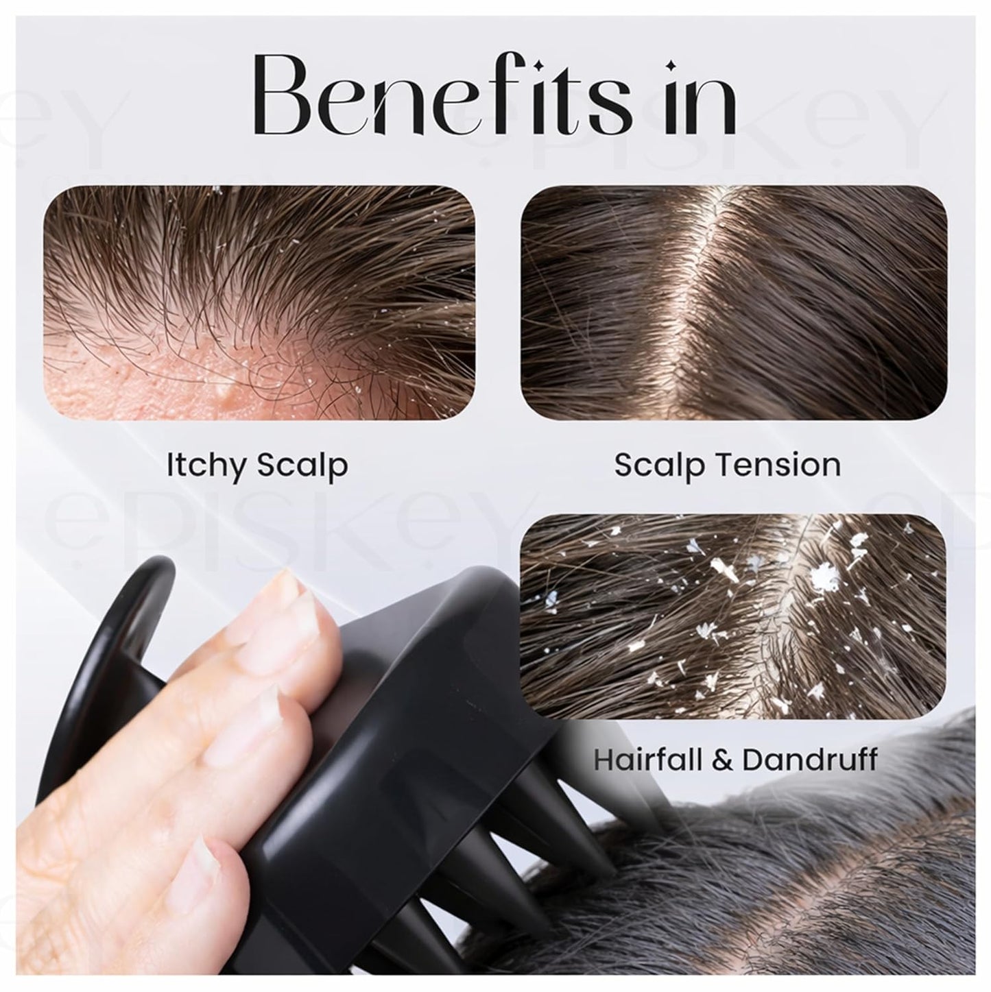 Scalp Massager Shampoo Brush for Hair Wash Anti-Dandruff Silicone Scalp Scrubber with Soft Bristles