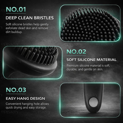 Soft Silicone Back Scrubber Shower Bath Brush with Long Handle | Flexible
