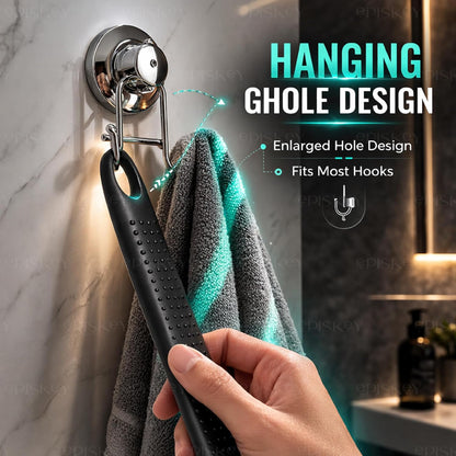 Soft Silicone Back Scrubber Shower Bath Brush with Long Handle | Flexible