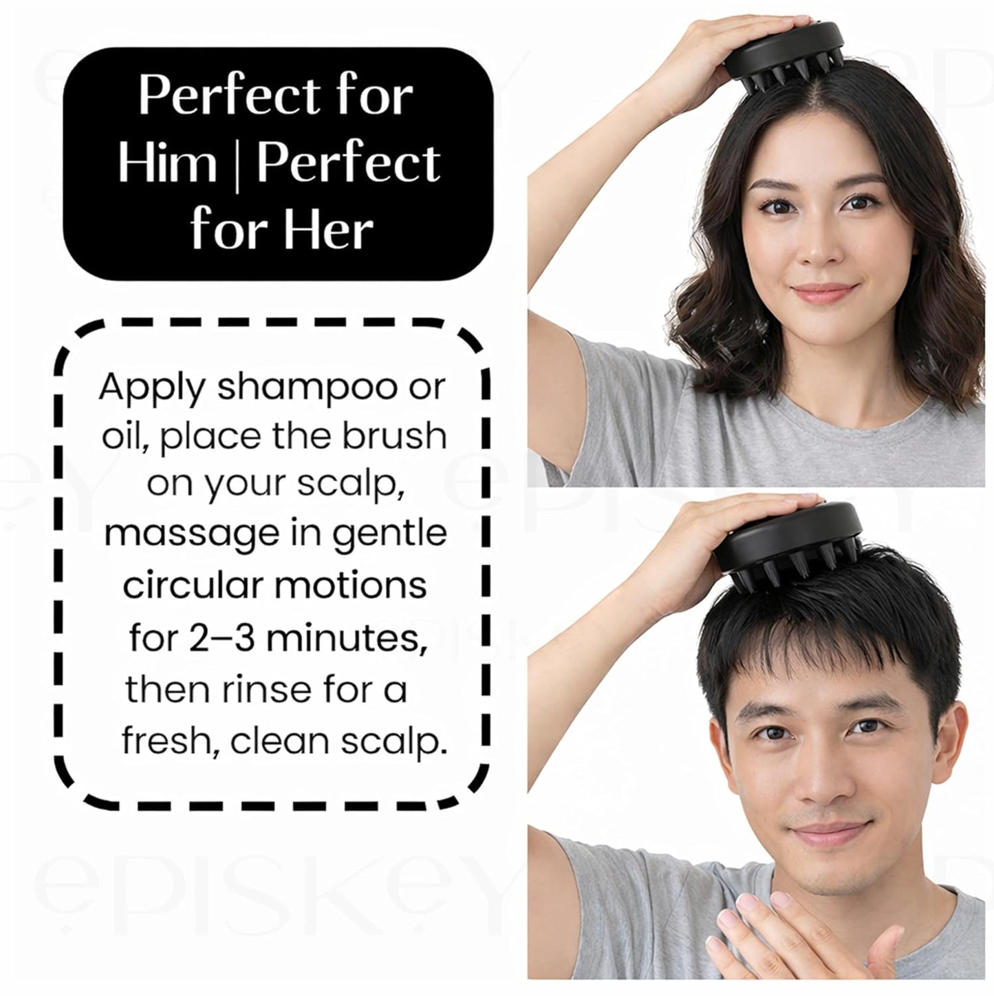 Scalp Massager Shampoo Brush for Hair Wash Anti-Dandruff Silicone Scalp Scrubber with Soft Bristles