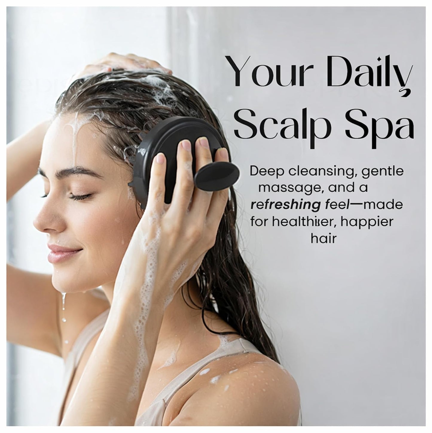 Scalp Massager Shampoo Brush for Hair Wash Anti-Dandruff Silicone Scalp Scrubber with Soft Bristles