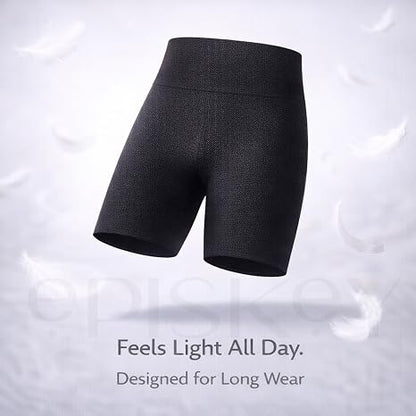 Men Tummy Control Seamless Shorts High Waist Slimming Underwear Body Shaper Belly Girdle Boxer Stomach Fitness for Exercise & Workout Briefs Black, Free Size