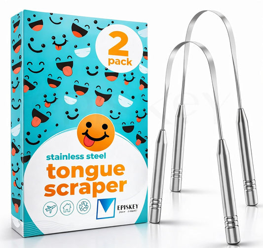 Stainless Steel Tongue Scraper for Better Breath & Oral Care - Pack of 2