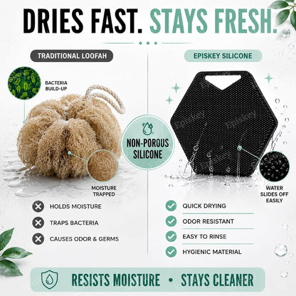 Body Scrubber - Exfoliates & Deep Cleans - Silicone Shower & Bathroom Accessory