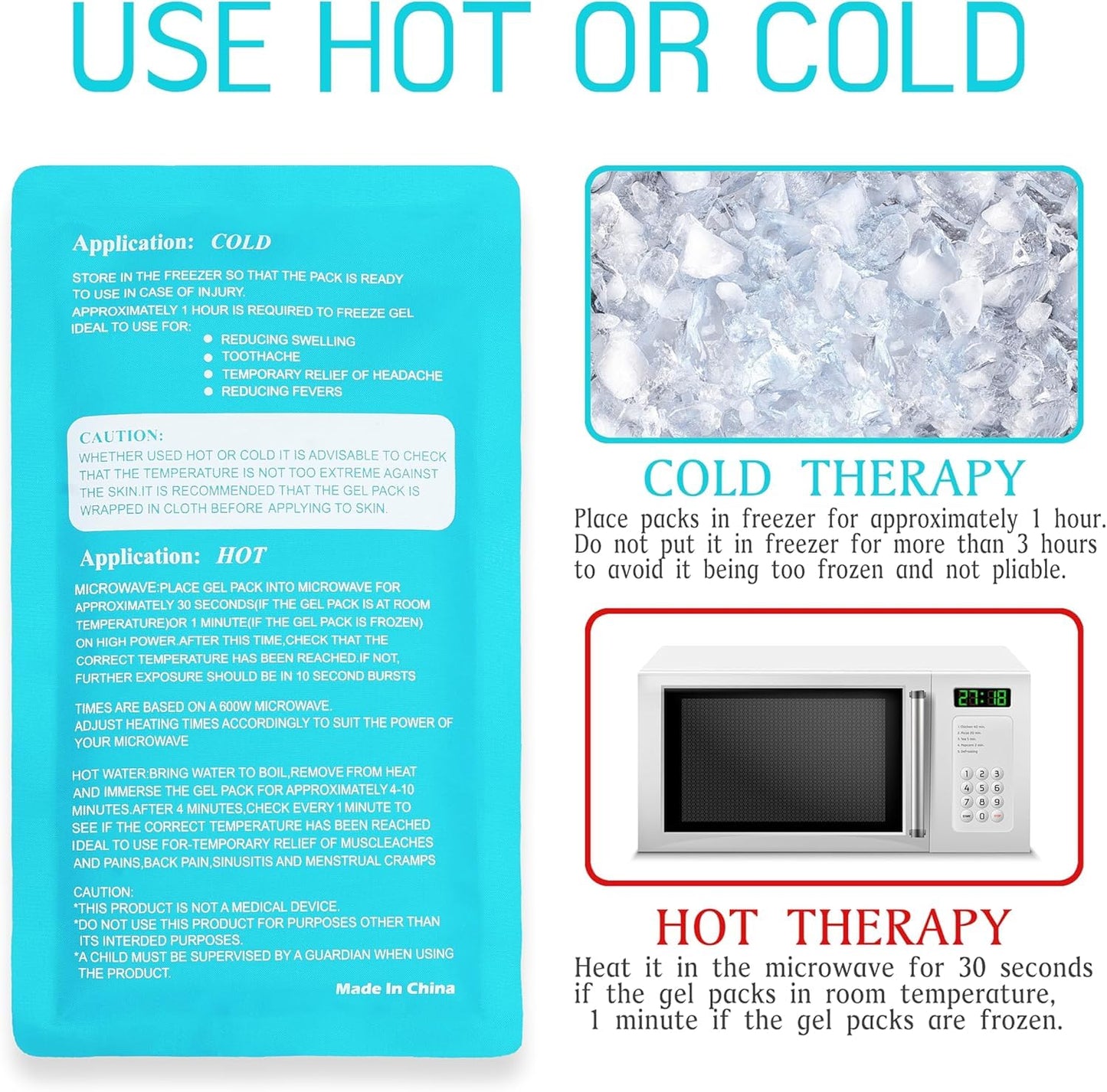 Hot & Cold Reusable Gel Pack Compress Wrap