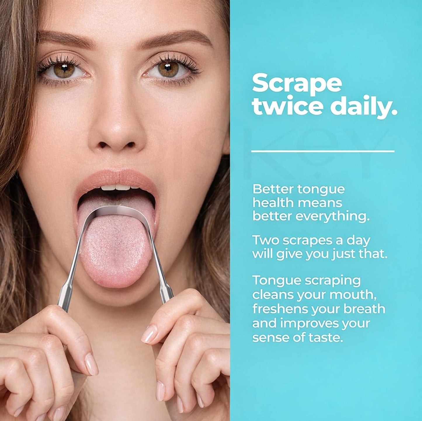 Stainless Steel Tongue Scraper for Better Breath & Oral Care - Pack of 2